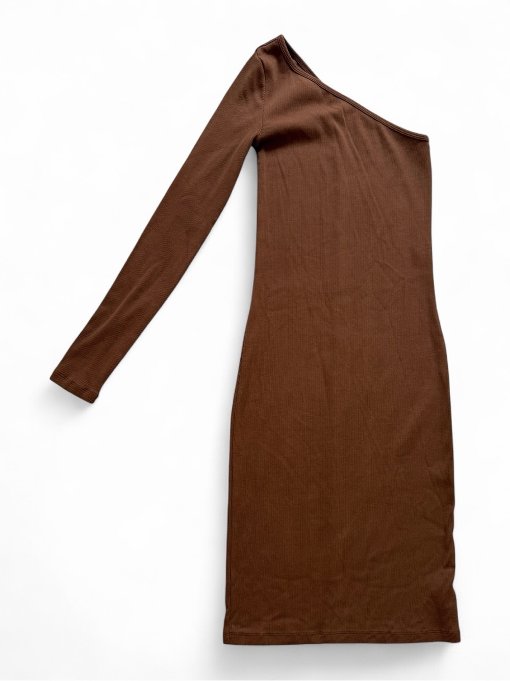 Old Navy One-Shoulder Long-Sleeve Brown Bodycon Dress